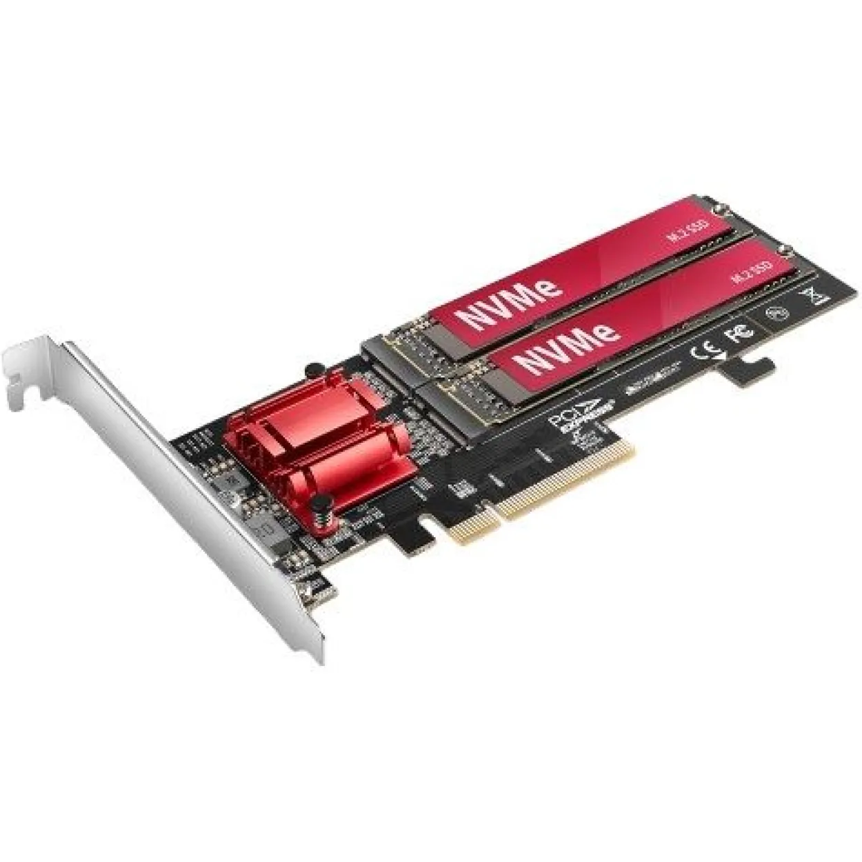 AXAGON PCEM2-ND PCIe Adapter für zwei M.2 SSDs