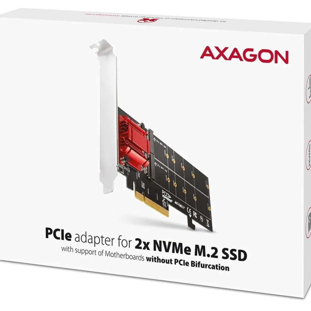 AXAGON PCEM2-ND PCIe Adapter für zwei M.2 SSDs