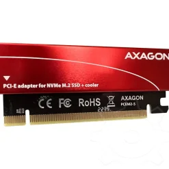 AXAGON PCEM2-N PCIe-3.0-x16-Adapter, 1x M.2-NVMe-SSD, bis 2280 - passive Kühlung