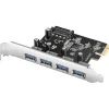 AXAGON PCEU-430RS Erweiterungskarte, PCIe 4.0 x1, 4x USB 3.0 - schwarz