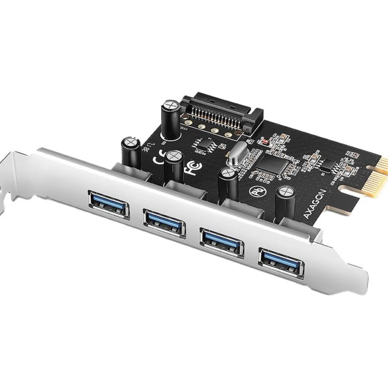 AXAGON PCEU-430RS Erweiterungskarte, PCIe 4.0 x1, 4x USB 3.0 - schwarz