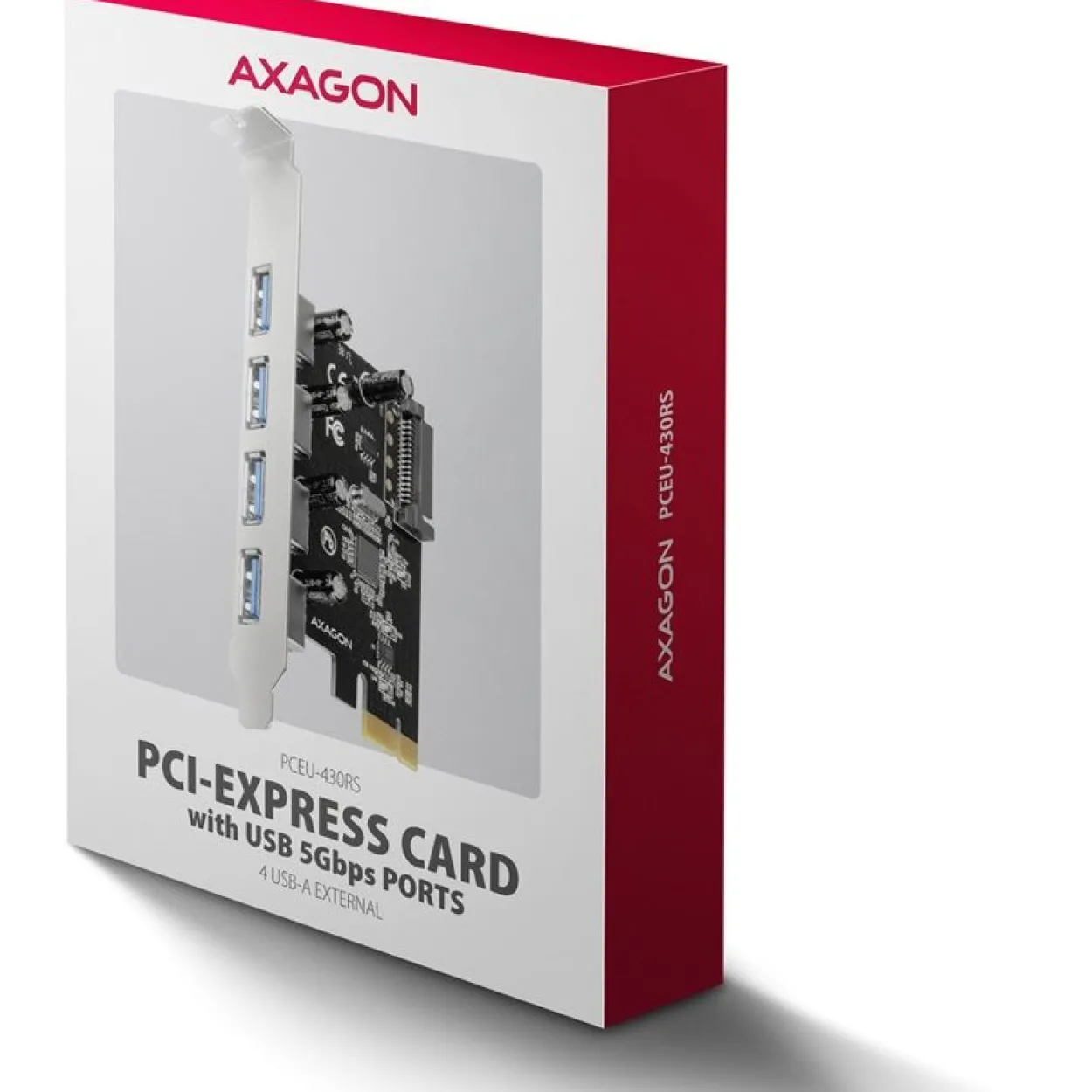 AXAGON PCEU-430RS Erweiterungskarte, PCIe 4.0 x1, 4x USB 3.0 - schwarz
