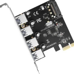 AXAGON PCEU-430RS Erweiterungskarte, PCIe 4.0 x1, 4x USB 3.0 - schwarz