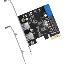 AXAGON PCEU-232RS expansion card, PCIe 4.0 x1, 4x USB 3.0, 2x internal - black