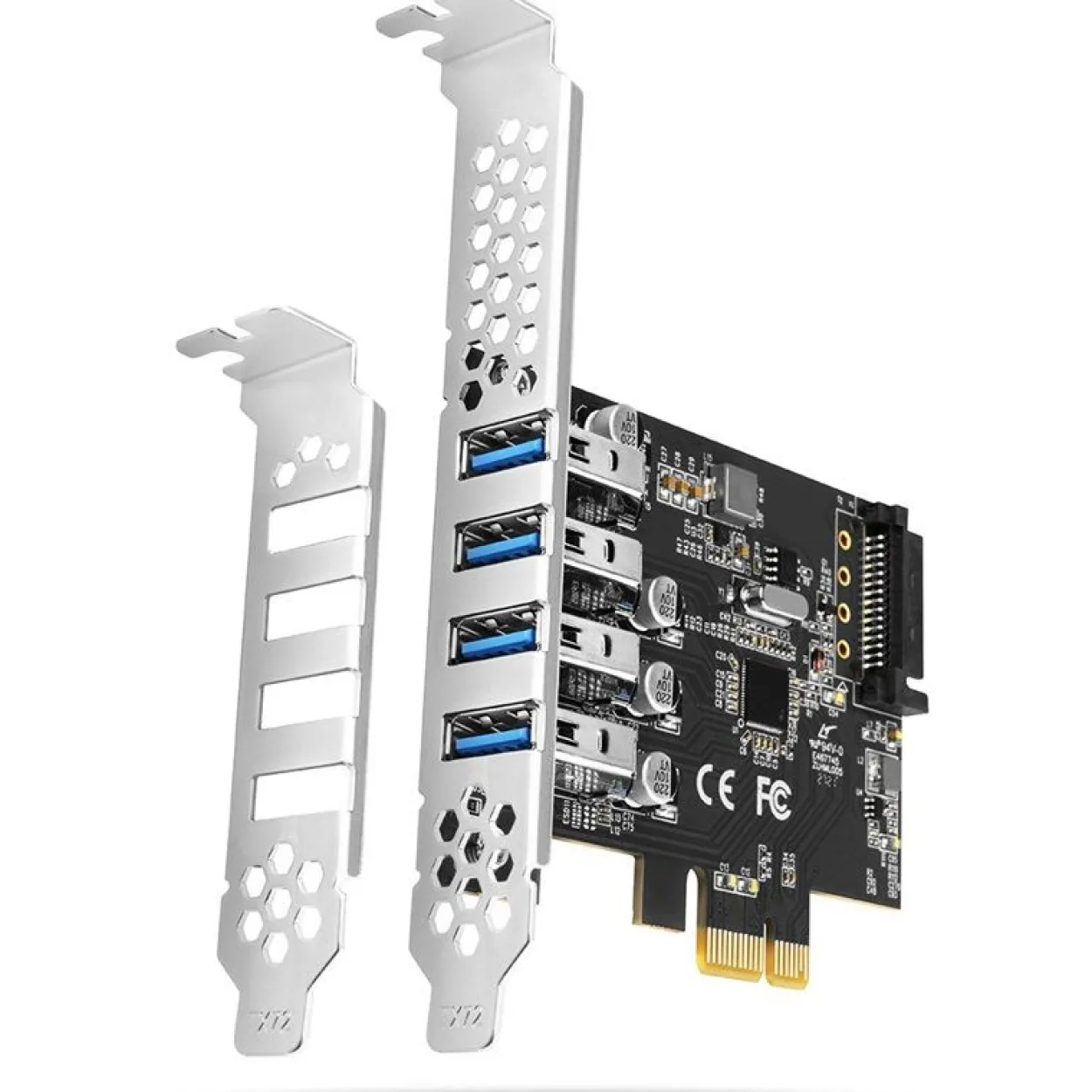 Axagon PCEU-43RS PCIe Adapter 4x USB3.0 UASP VIA, 15-pin SATA Stromversorgung