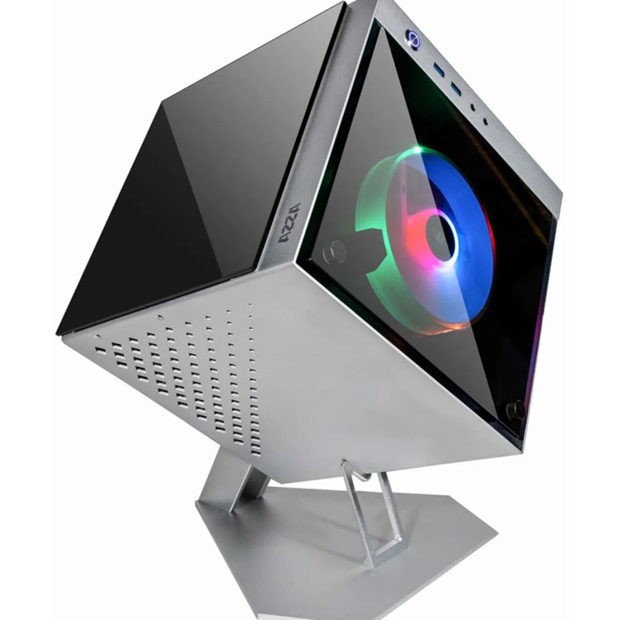 Azza Cube Mini 805 ITX Tower ohne Netzteil silber