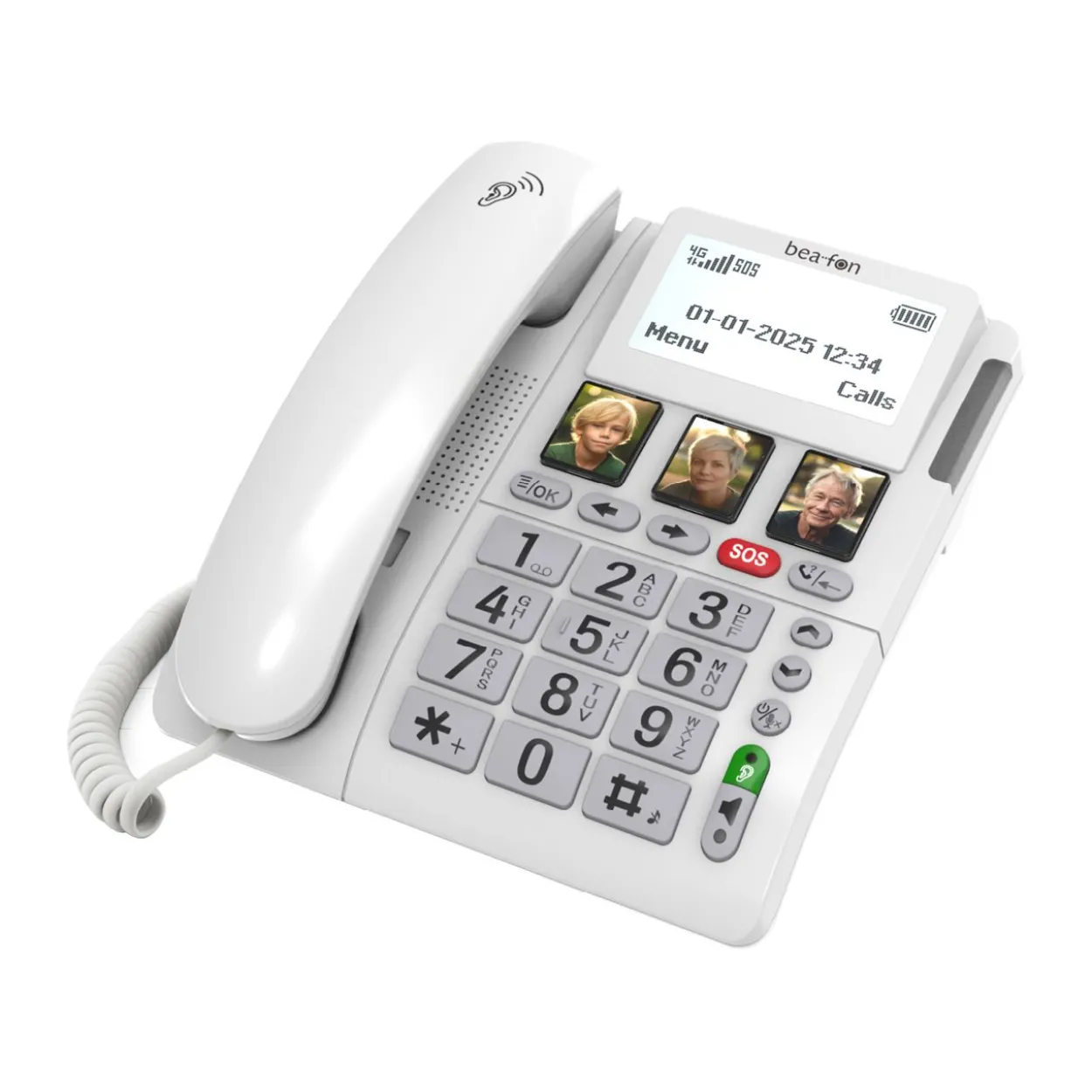 Beafon ML10 LTE, 4G Tisch- Mobiltelefon mit SOS Sender, weiß