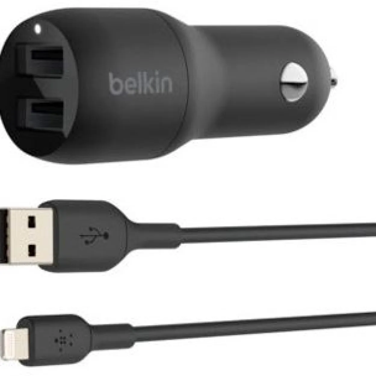 Belkin Dual USB-A Kfz-Ladegerät, 24W, schwarz