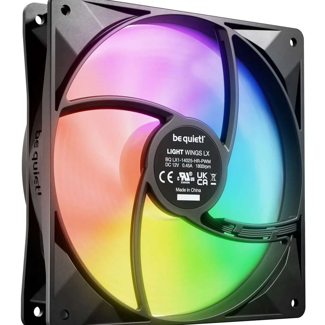 be quiet! Light Wings LX PWM High-Speed 140x140x25mm 1800 U/min 30.5 dB(A) schwarz/weiß