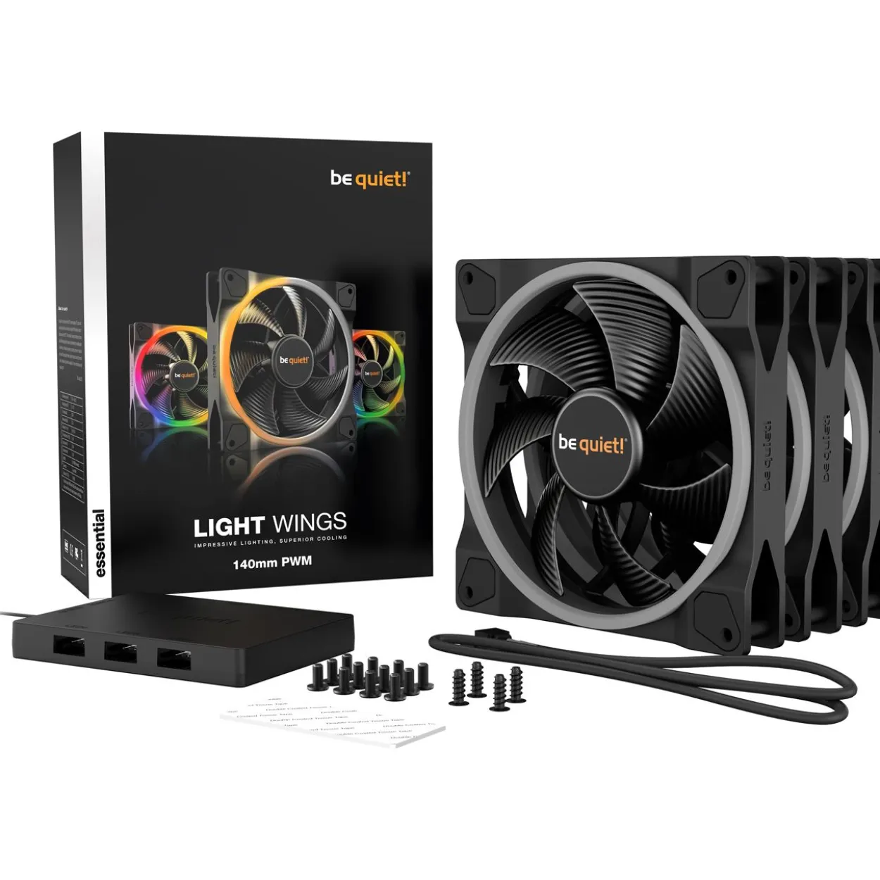 be quiet! Light Wings PWM 3er-Pack 140x140x25mm 1500 U/min 23.3dB(A) schwarz