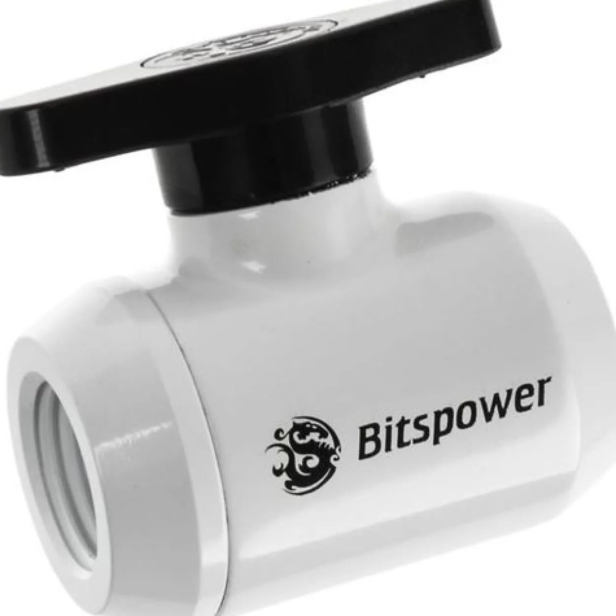 Bitspower Absperrhahn gerade 2x Gewinde G1/4" weiss