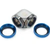 BitsPower Adapter 90 Grad 16mm AD Hardtube auf 16mm AD Hardtube - schwarz glänzend/blau