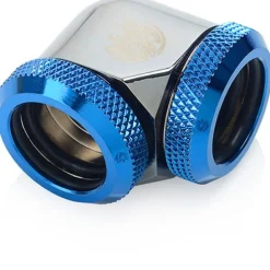 BitsPower Adapter 90 Grad 16mm AD Hardtube auf 16mm AD Hardtube - schwarz glänzend/blau