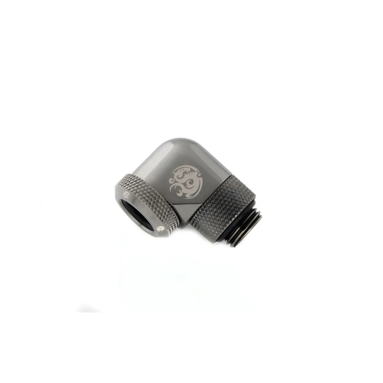 BitsPower Multi-Link Adapter Anschluss 90 Grad G1/4 Zoll AG auf 12mm AD Hardtube - drehbar, grau