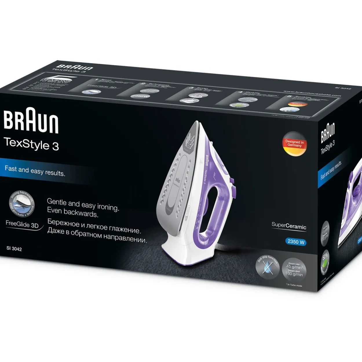 Braun Houshold TexStyle 3 SI 3042 VI (weiß/violett)