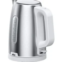 Braun Wasserkocher PurShine WK 1500 WH (edelstahl/weiß, 1,7 Liter, 2.200 Watt)