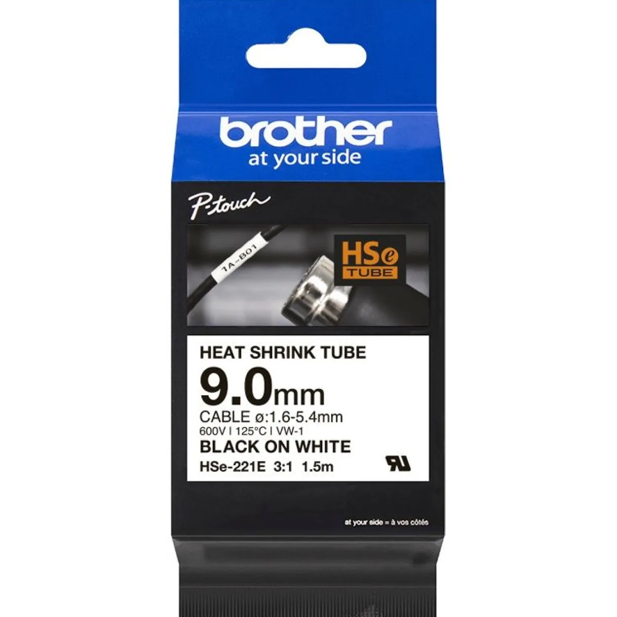 Brother HSe-221E - Schrumpfschlauch-Band - 1 Kassette(n) - Roll (0,9 cm x 1,5 m)
