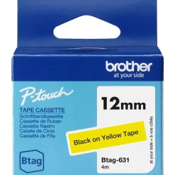 Brother Schriftband 12mmx4m schwarz/gelb BTAG-631