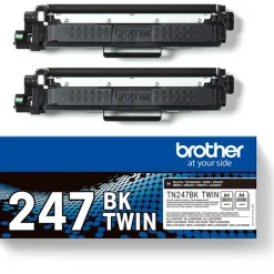 Brother TN247BK TWIN - 2er-Pack - Hohe Ergiebigkeit - Schwarz - original - Tonerpatrone