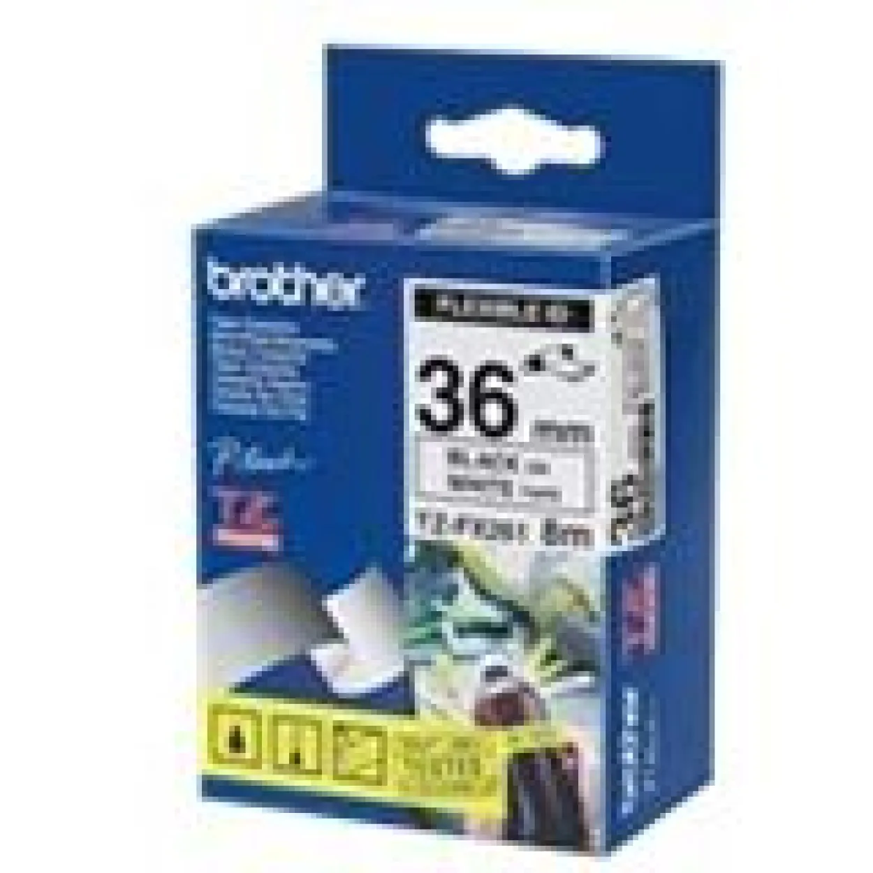 Brother TZEFX261 PT 36mm WH-BK
