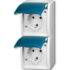 Busch-Jaeger Schutzkontakt-Steckdose 2f.gr/bgn senkrecht 20-02 EW-53