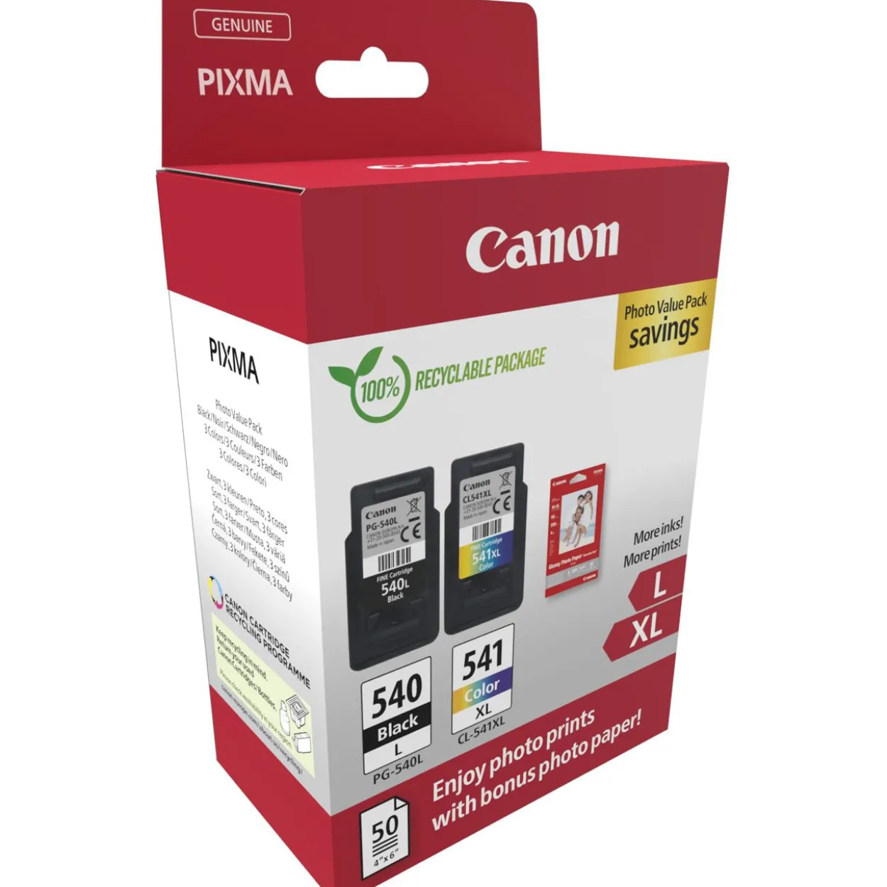 CANON 5224B012 PG540L+CL541XL Pixma MG Tinte+Fotopapier (2) blk-col HC w/o SEC