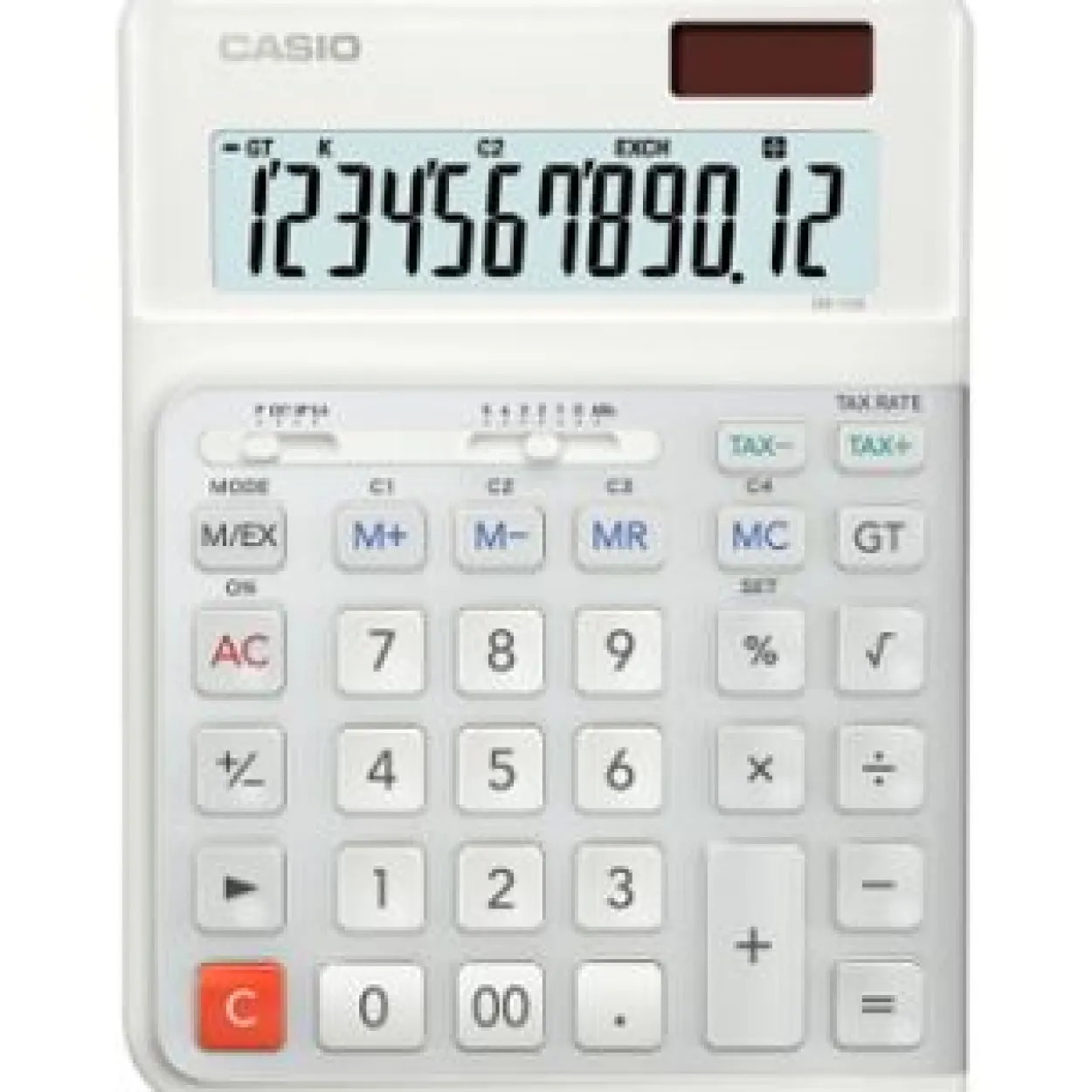 CASIO DE-12E-WE Tischrechner weiß