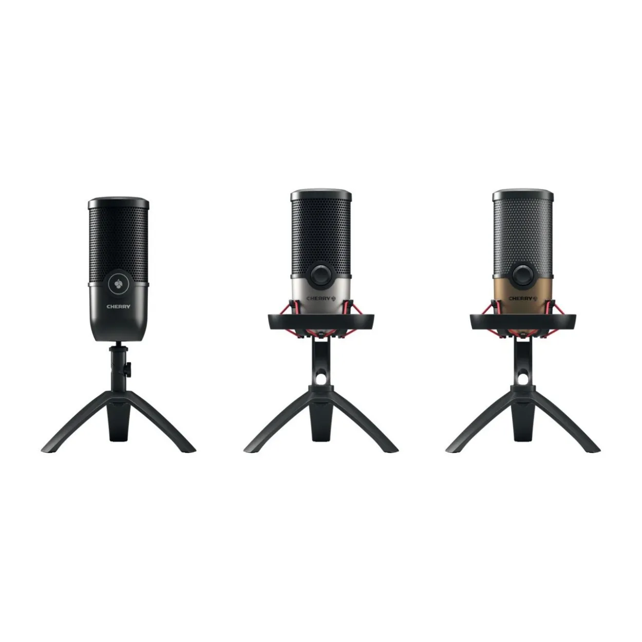 Cherry Streaming UM 9.0 PRO RGB Microphone black/copper USB-Mikrofon für Streaming und Gaming mit eindruck