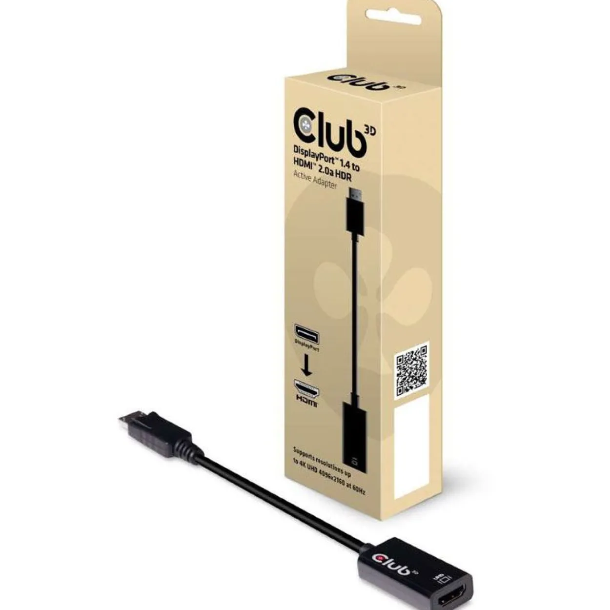Club 3D Adapter DisplayPort 1.4 => HDMI 2.0a HDR 4K60Hz ** Aktiv