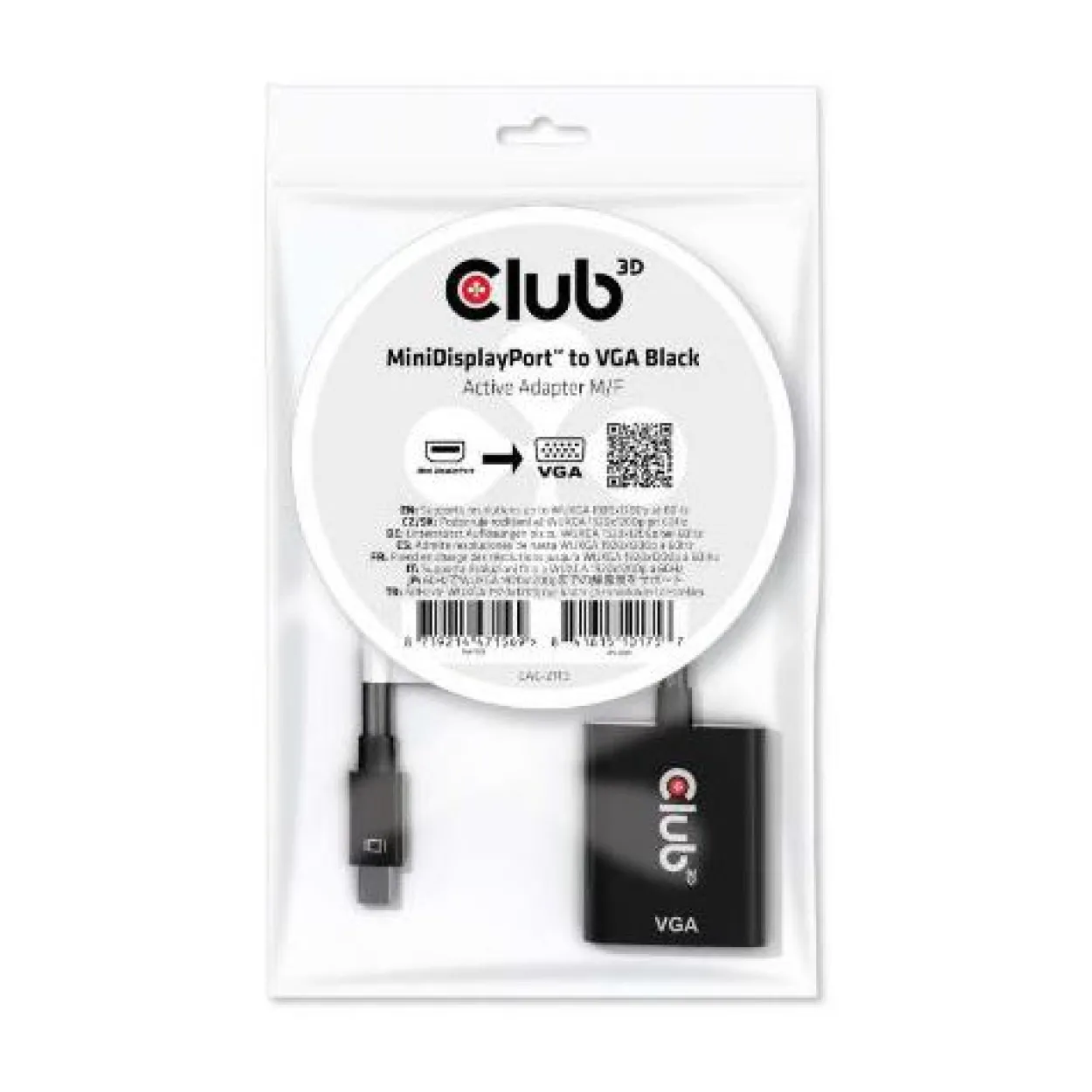 Club 3D Adapter MiniDisplayport > VGA aktiv St/Bu schwarz