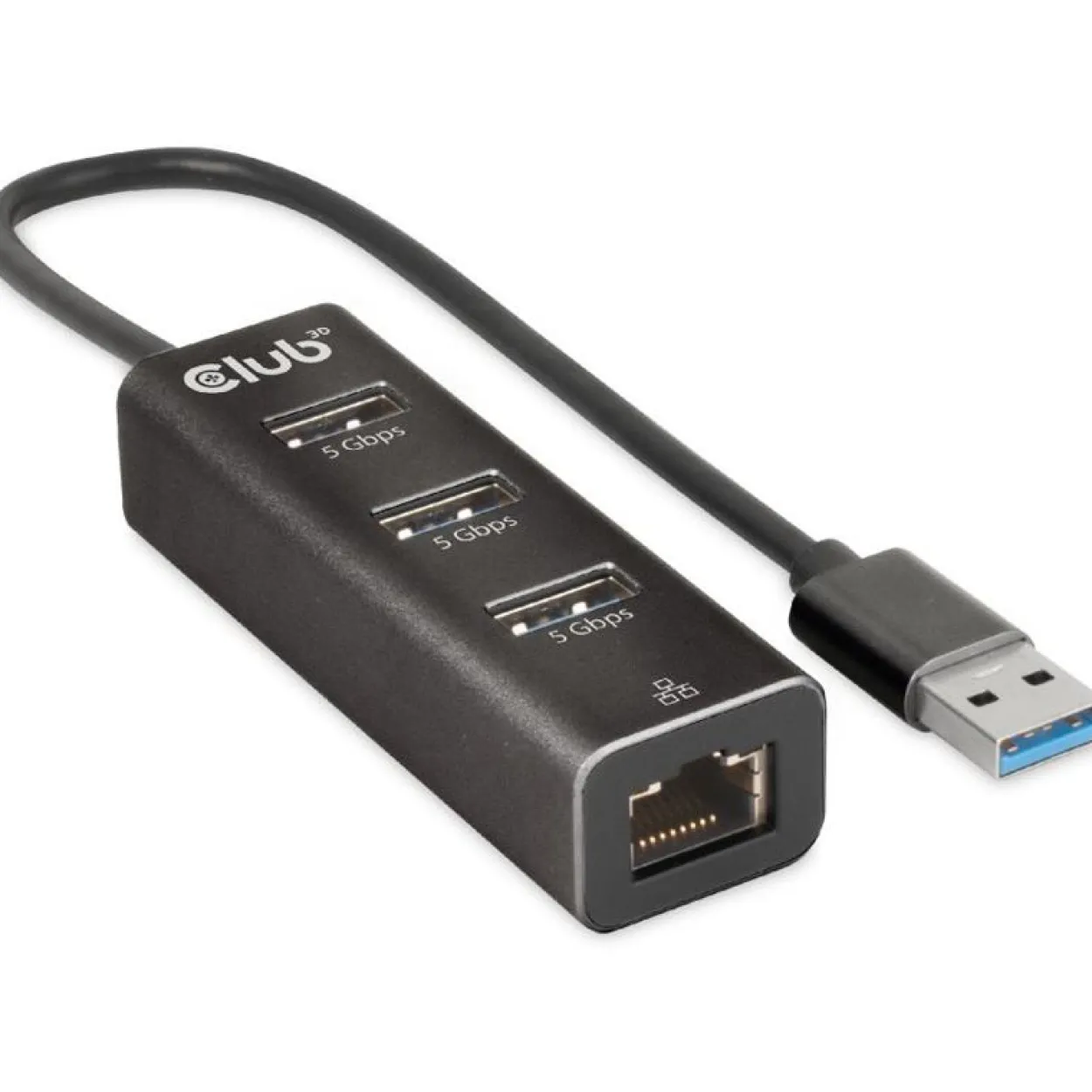 Club3D Adapter USB 3.2 Typ A > 3x USB 3.2 Typ A/LAN retail