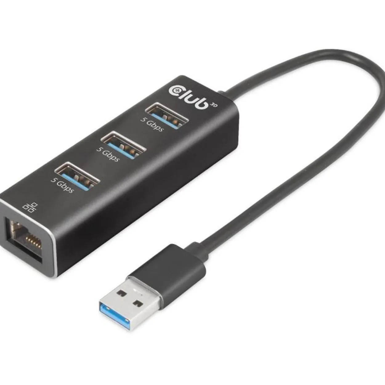 Club3D Adapter USB 3.2 Typ A > 3x USB 3.2 Typ A/LAN retail