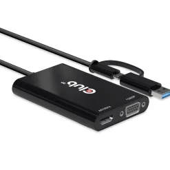 Club 3D Adapter USB Typ C/A > HDMI / VGA St/Bu retail
