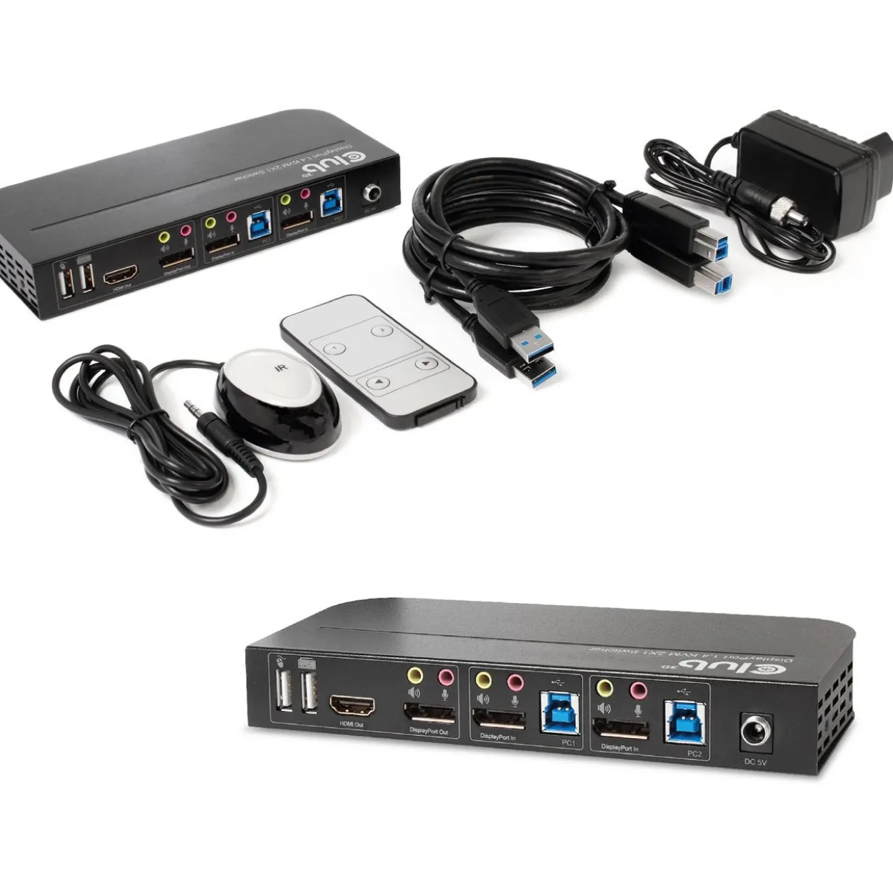 Club3D Club 3D KVM Switch 4K60Hz 2x DP > HDMI oder DP/2xUSB/Audio