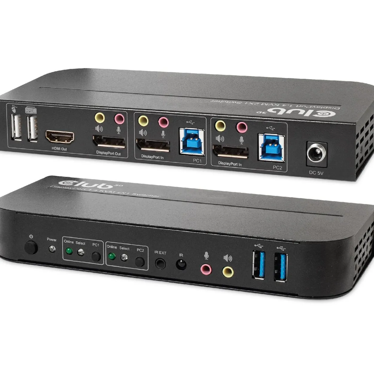 Club3D Club 3D KVM Switch 4K60Hz 2x DP > HDMI oder DP/2xUSB/Audio