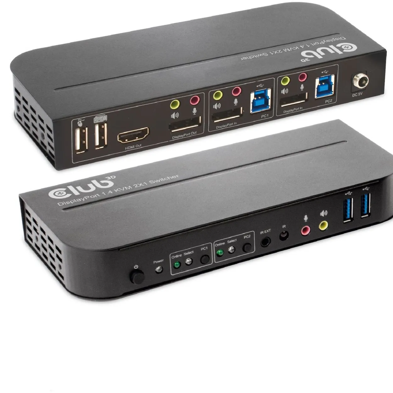 Club3D Club 3D KVM Switch 4K60Hz 2x DP > HDMI oder DP/2xUSB/Audio