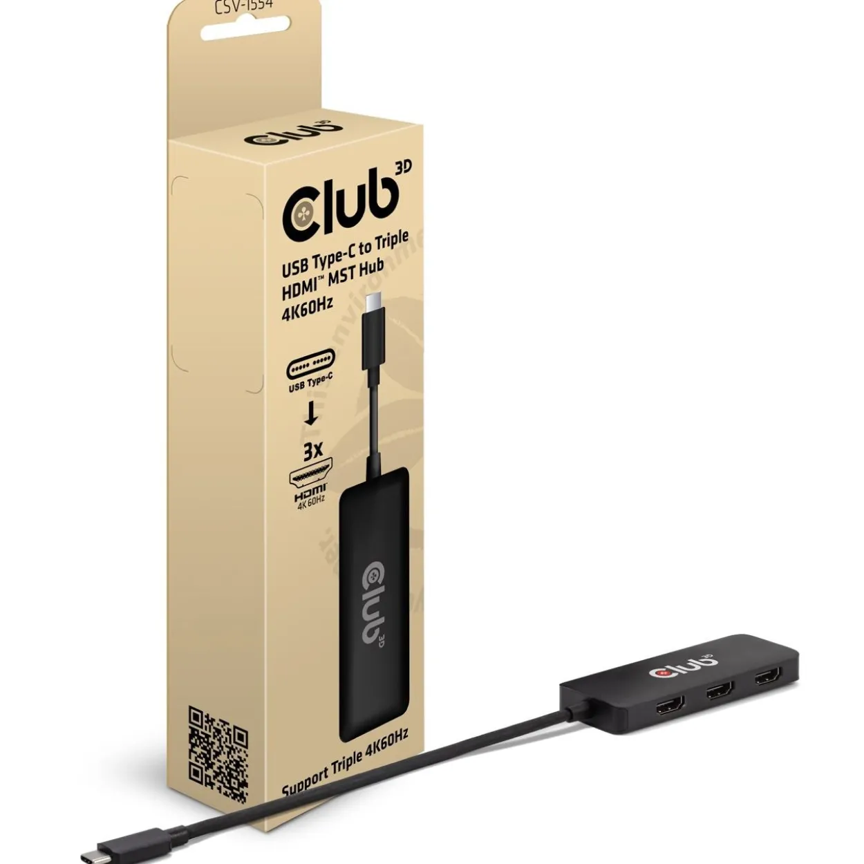 Club 3D MST-Hub USB 3.2 Typ C > 3x HDMI 4K60Hz St/Bu retail