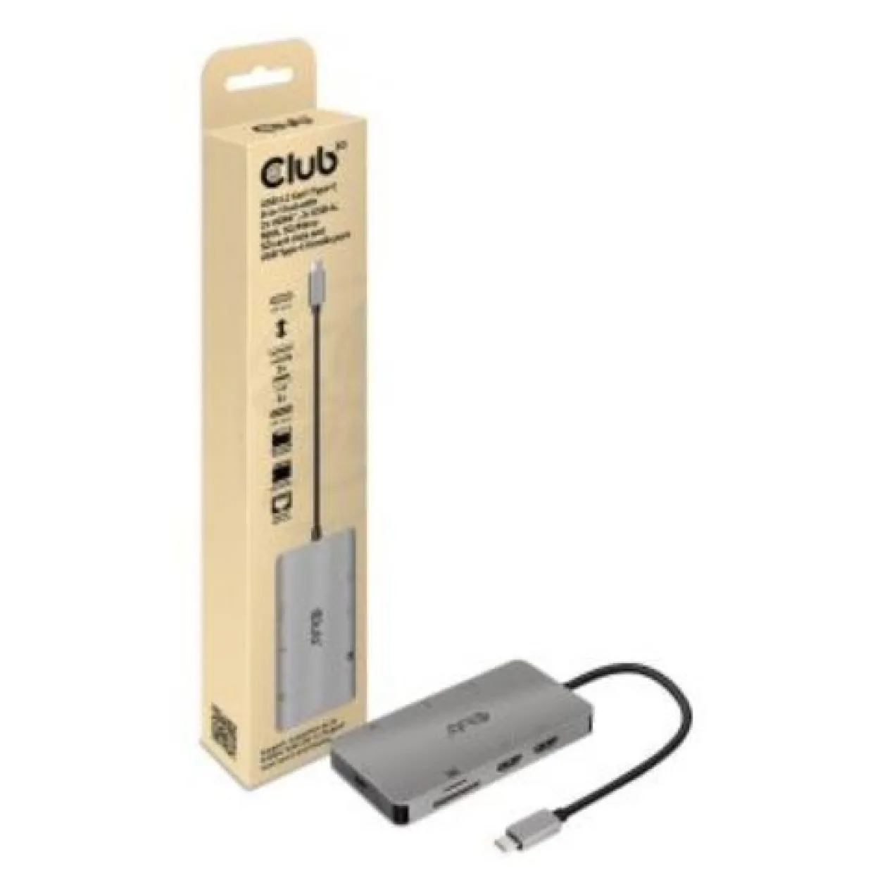 Club3D USB-7-in1-HUB USB-C > 2xHDMI/2xUSB/RJ45/USB-C 100W retail