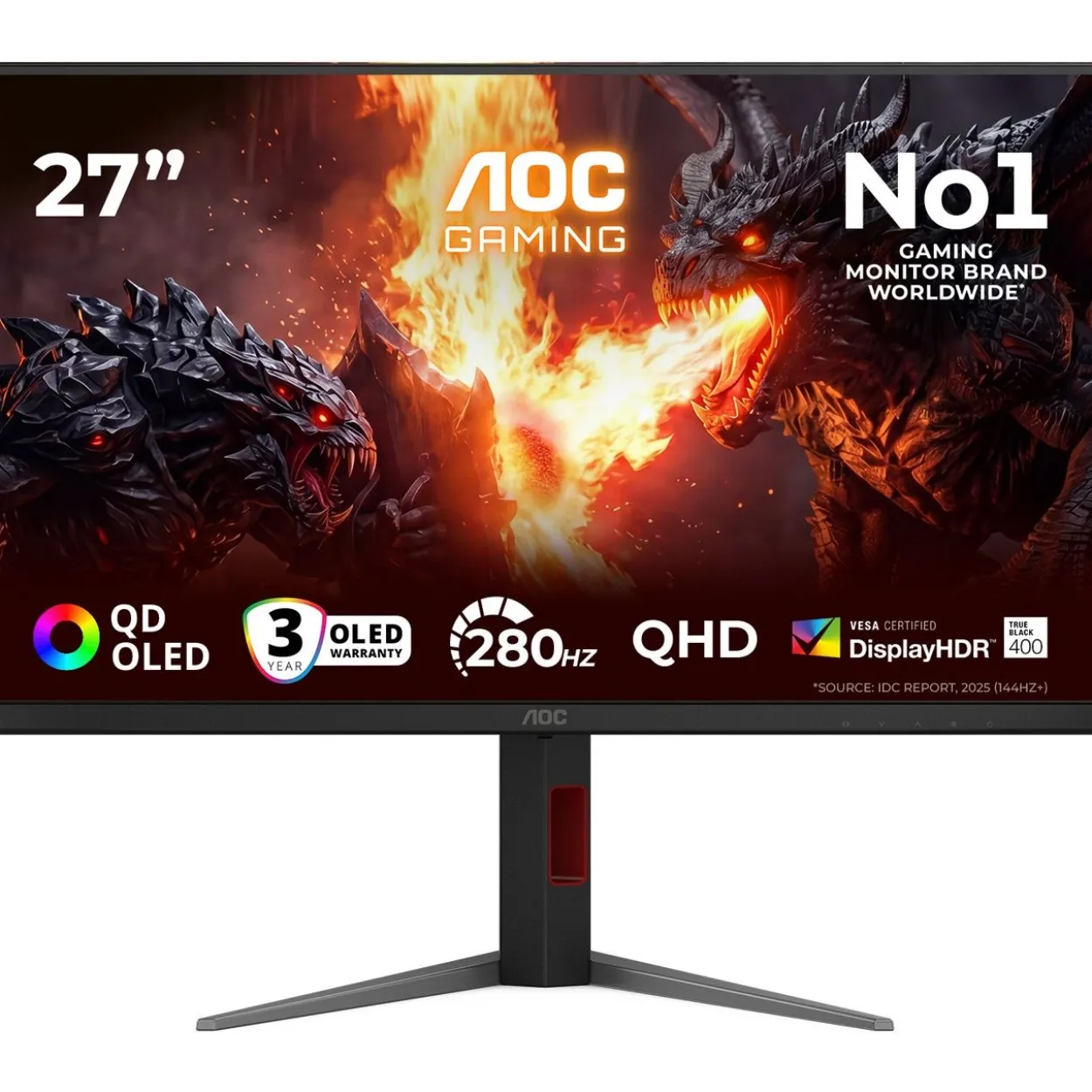 27" (68,58cm) AOC AGON Q27G4ZD schwarz 2560x1440 1xDisplayPort 1.4 / 2xHDMI 2.0