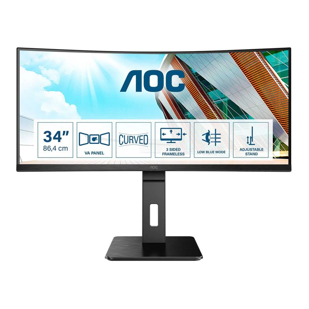 34" (86,36cm) AOC CU34P2A schwarz 3440x1440 1x DisplayPort 1.2 / 2xHDMI 2.0