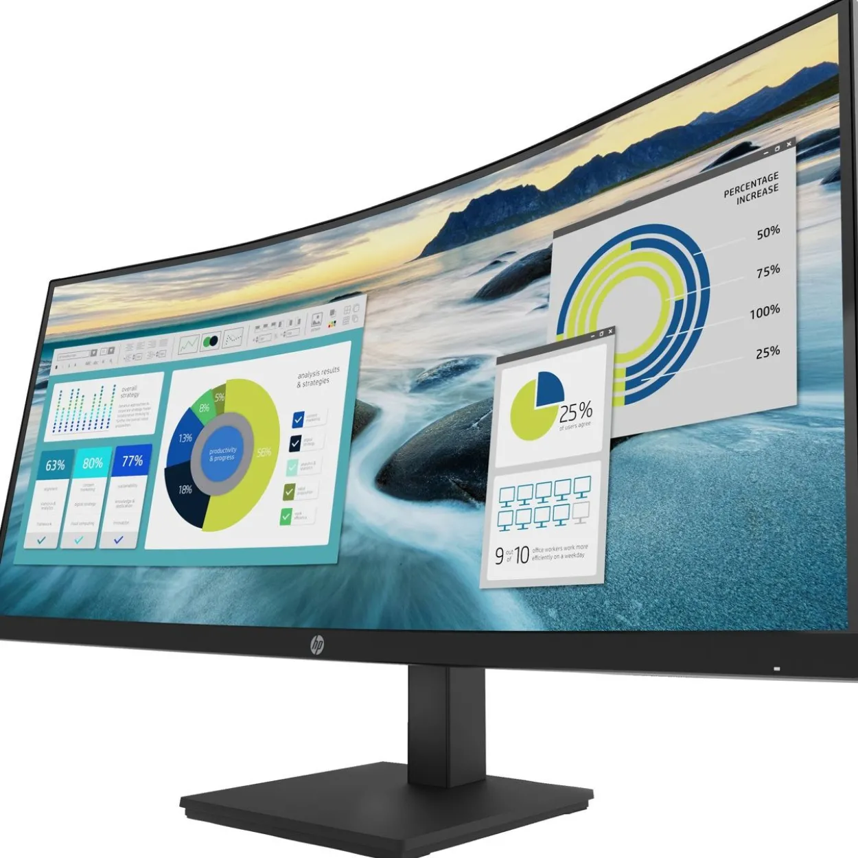 34" (86,36cm) HP Curved P34hc G4 schwarz 3440x1440 1x DisplayPort 1.2 / 1x HDMI 2.0 / 1xUSB-C mit DisplayPort 1.2