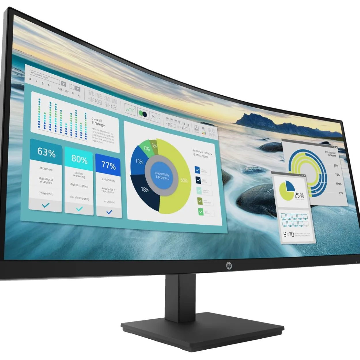 34" (86,36cm) HP Curved P34hc G4 schwarz 3440x1440 1x DisplayPort 1.2 / 1x HDMI 2.0 / 1xUSB-C mit DisplayPort 1.2