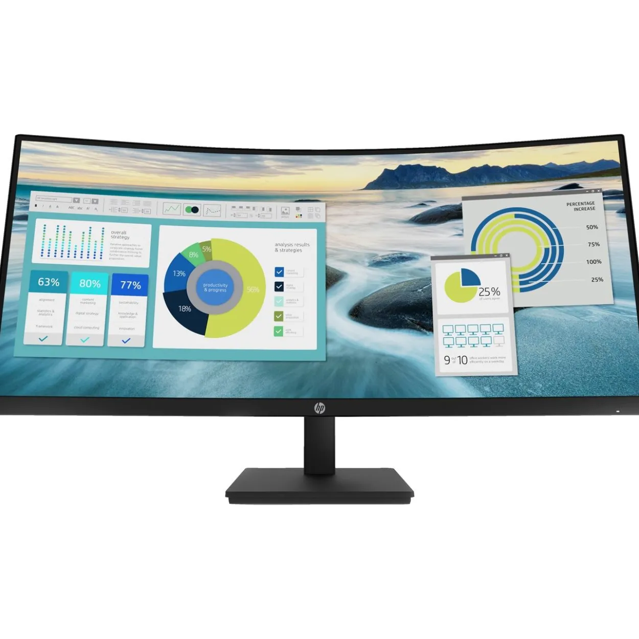 34" (86,36cm) HP Curved P34hc G4 schwarz 3440x1440 1x DisplayPort 1.2 / 1x HDMI 2.0 / 1xUSB-C mit DisplayPort 1.2