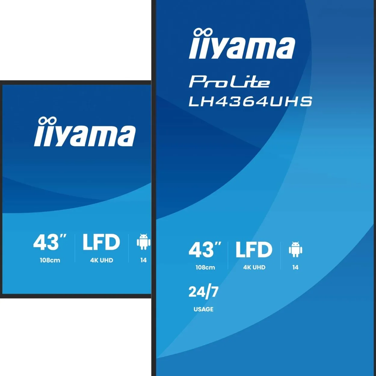 43" (109,22cm) iiyama ProLite LH4364UHS-B1AG schwarz 3840x2160 1x USB-C mit Displayport / 2xHDMI
