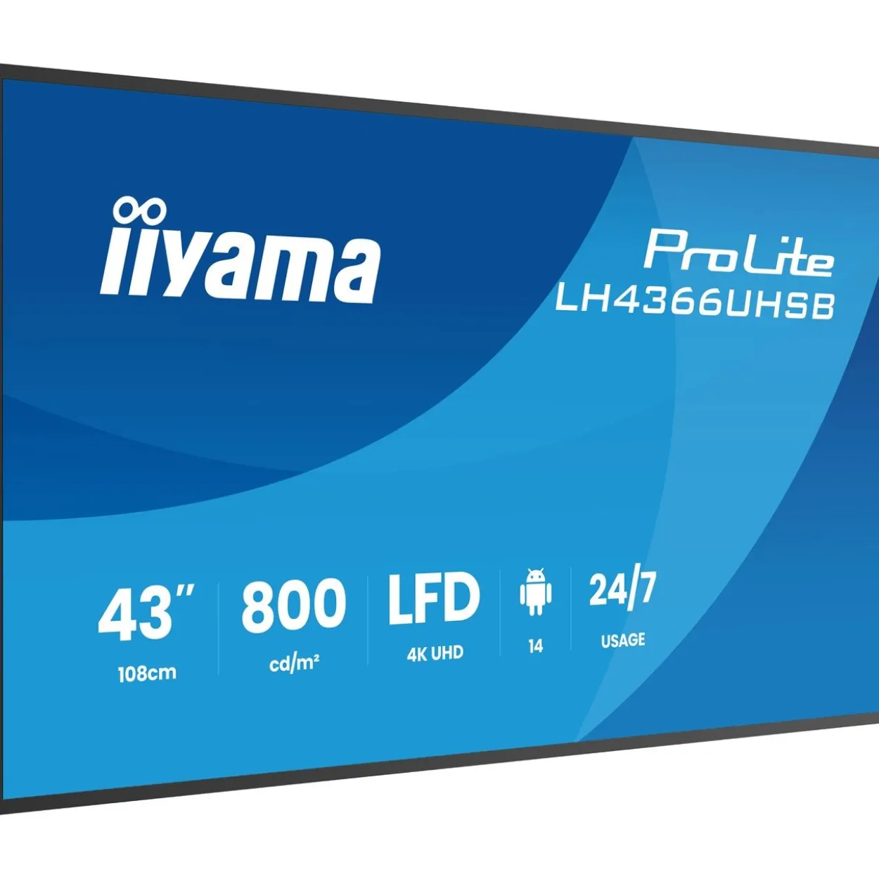 43" (109,22cm) iiyama ProLite LH4366UHSB-B1AG schwarz 3840x2160 1x USB-C mit Displayport / 2xHDMI 2.0