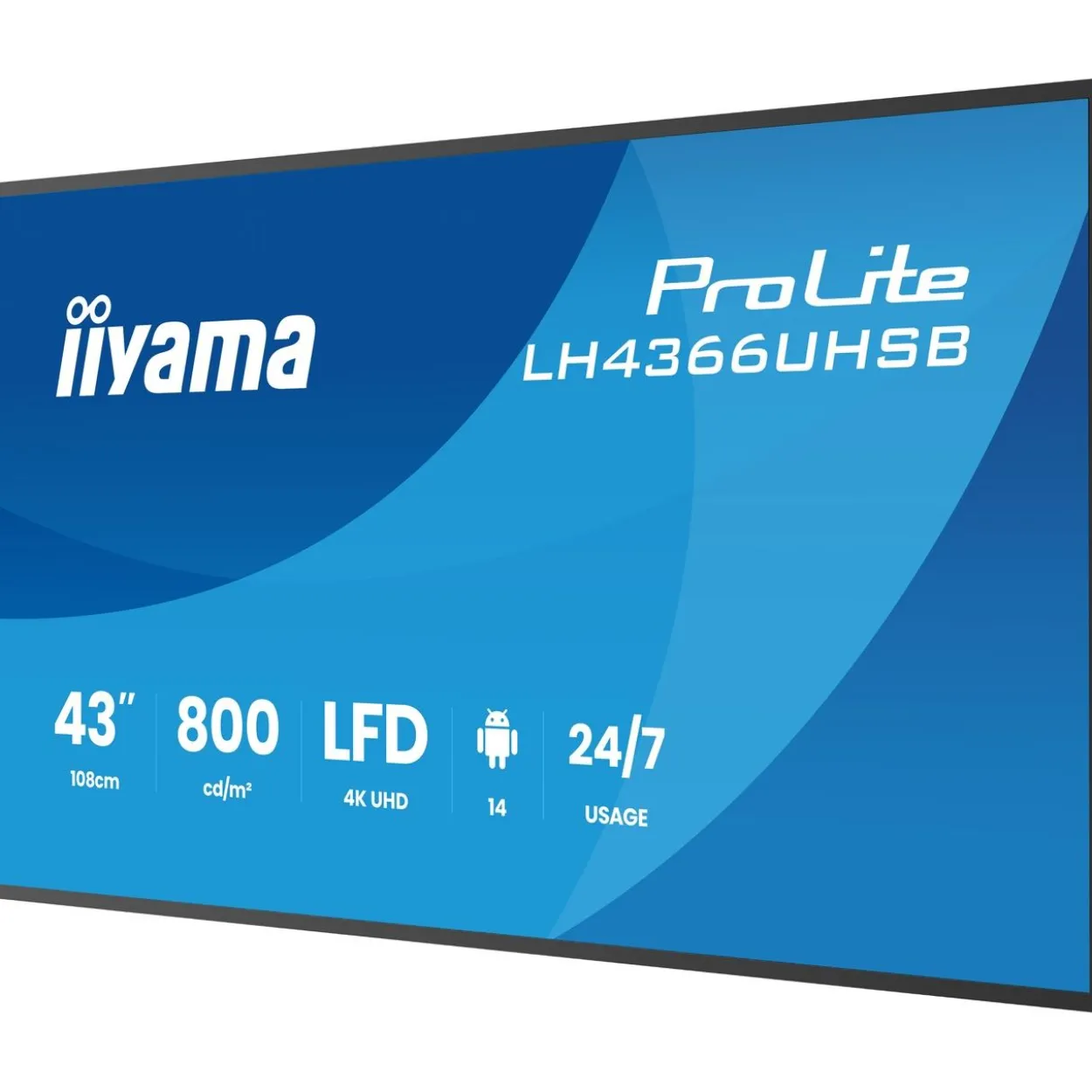 43" (109,22cm) iiyama ProLite LH4366UHSB-B1AG schwarz 3840x2160 1x USB-C mit Displayport / 2xHDMI 2.0