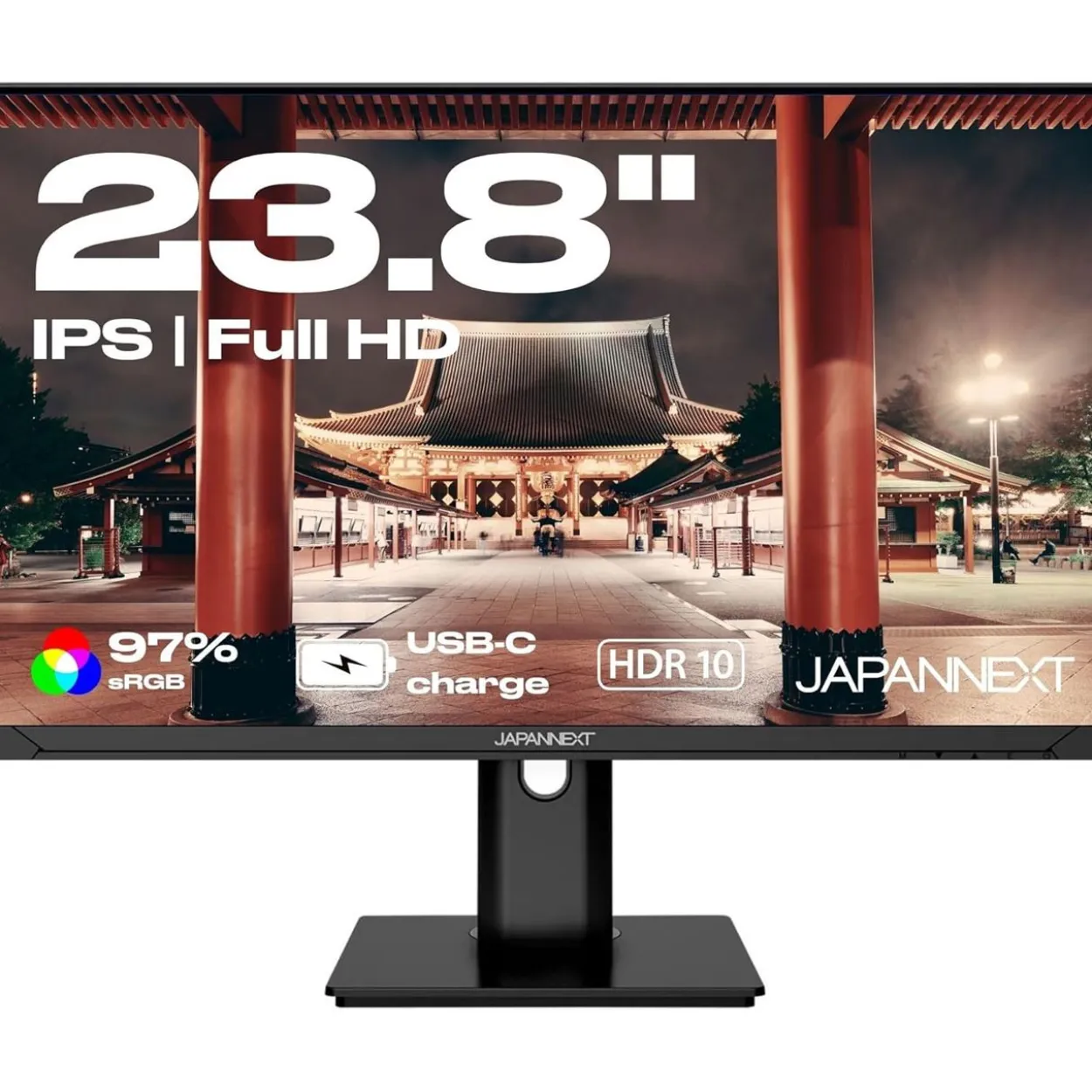 23,8" (60,47cm) JAPANNEXT JN-IPS238FHDR-C65W-HSP schwarz 1920x1080 1x DisplayPort 1.2 / 1xHDMI 1.4