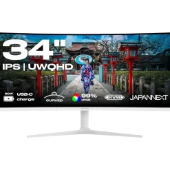 34" (86,36cm) JAPANNEXT JN-IPS340UWQHD60C-C65W-HS Weiß 3440x1440 1x DisplayPort 1.2 / 1xHDMI 2.0 / 1x USB-C mit Displayport