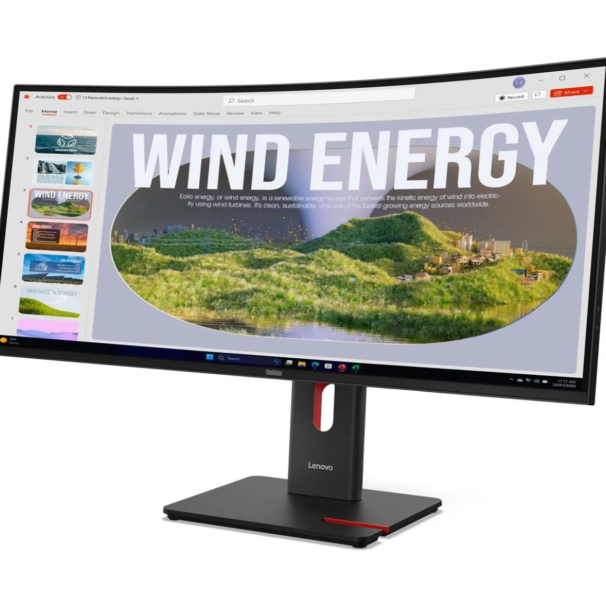 34" (86,36cm) Lenovo ThinkVision T34WD-40 schwarz 3440x1440 1xDisplayPort 1.4 / 1xHDMI 2.1 / 1x USB-C mit Displayport