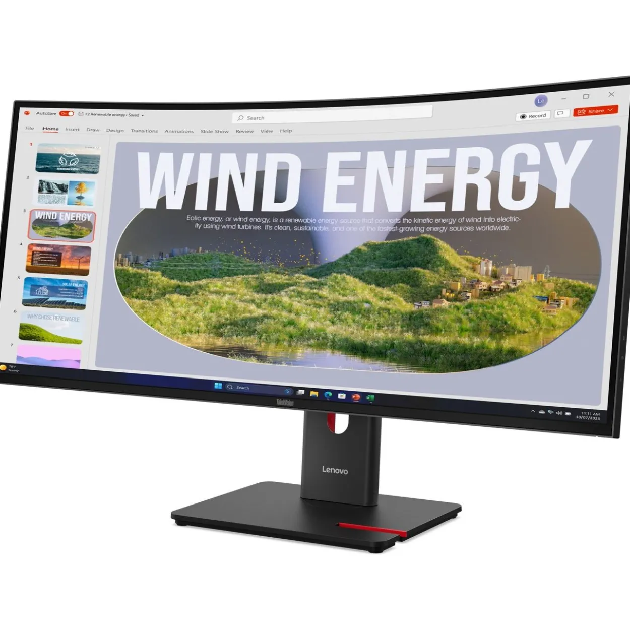 34" (86,36cm) Lenovo ThinkVision T34WD-40 schwarz 3440x1440 1xDisplayPort 1.4 / 1xHDMI 2.1 / 1x USB-C mit Displayport